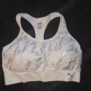 PUMA Women's White and Gray Sports Bra